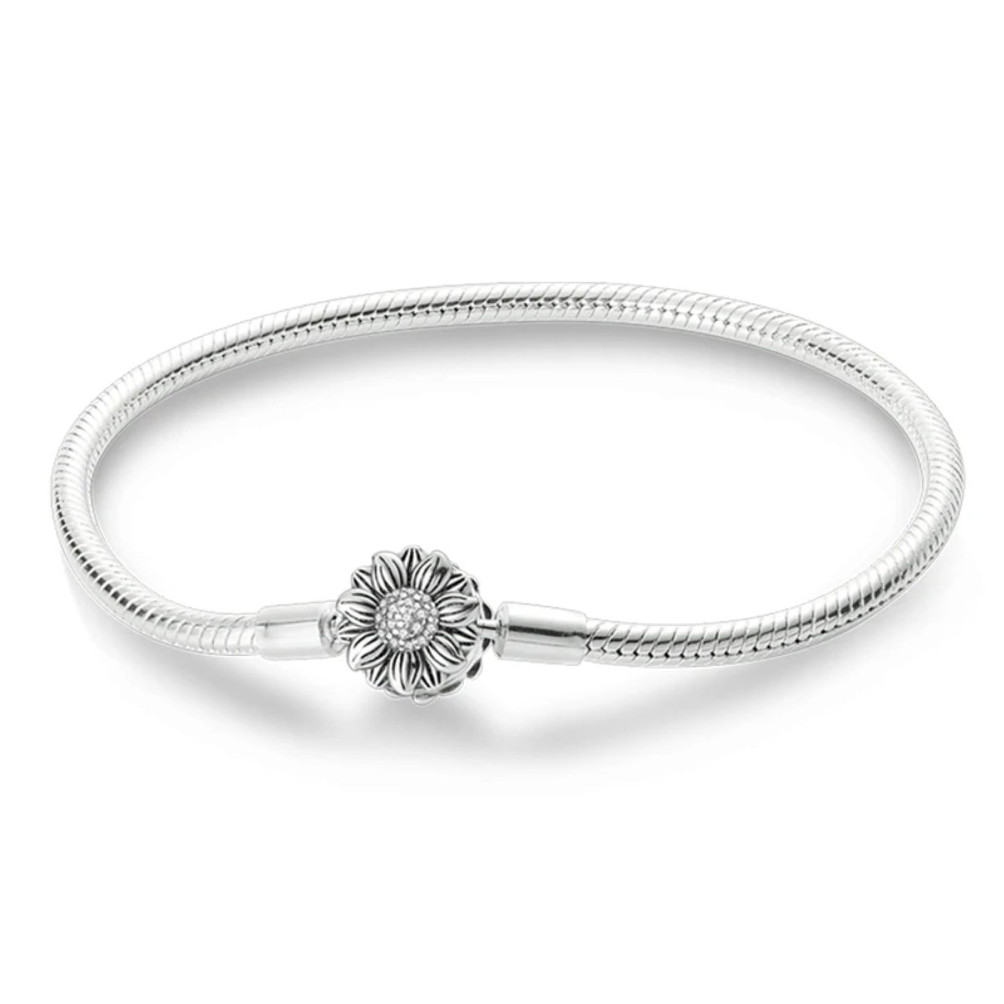 Sunflower Silver Charm Bracelet