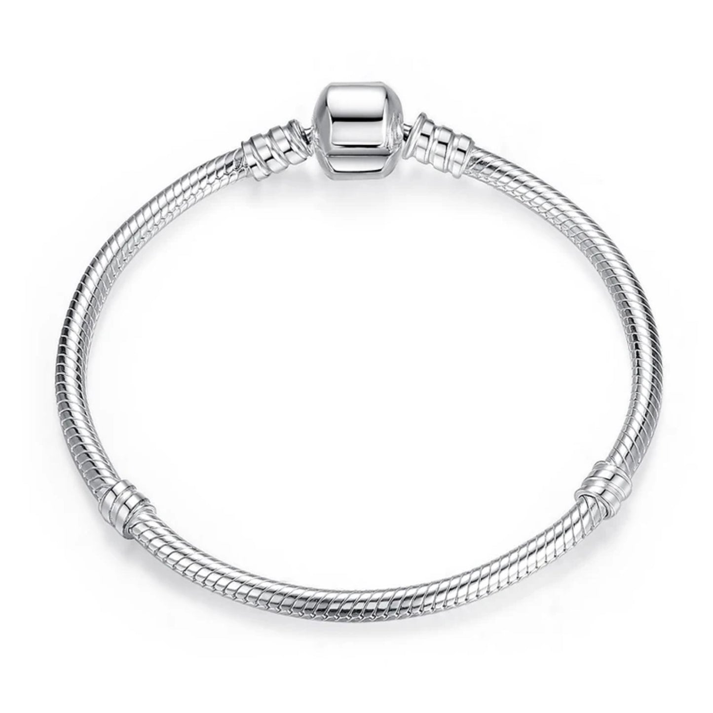 Silver Charm Baracelet Simple Clasp