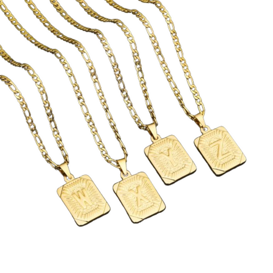 Gold Plate Initial Necklace