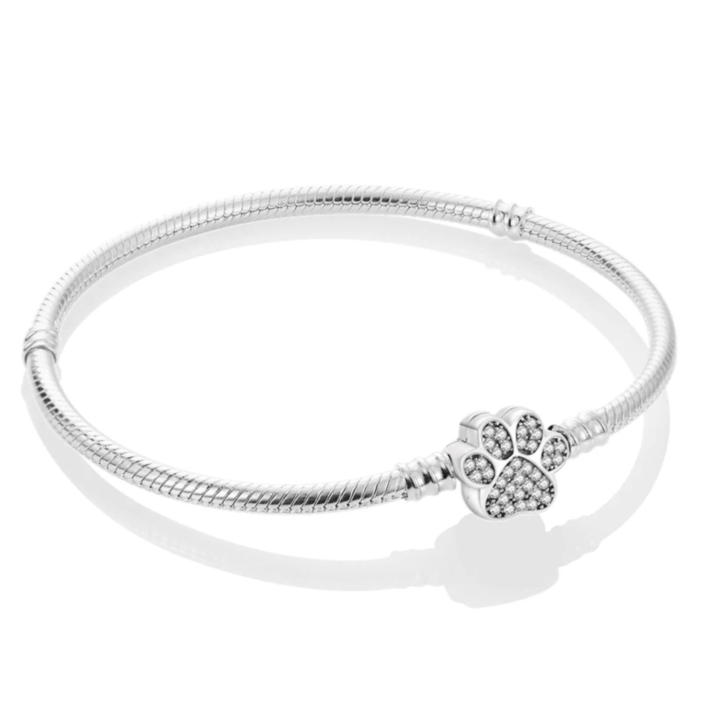 Dog Palm Silver Charm Bracelet