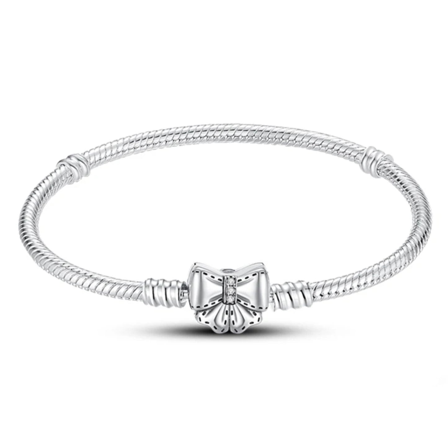 Bow Silver Charm Bracelet