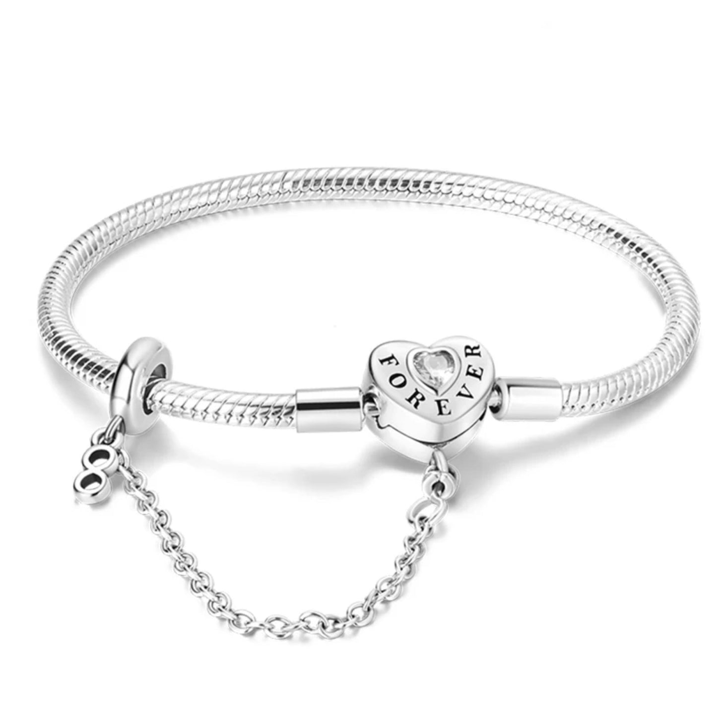 Forever Heart Silver Charm Bracelet