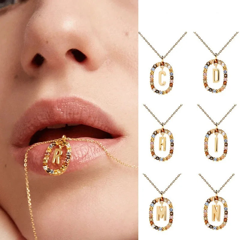 Zircon Letter Necklace
