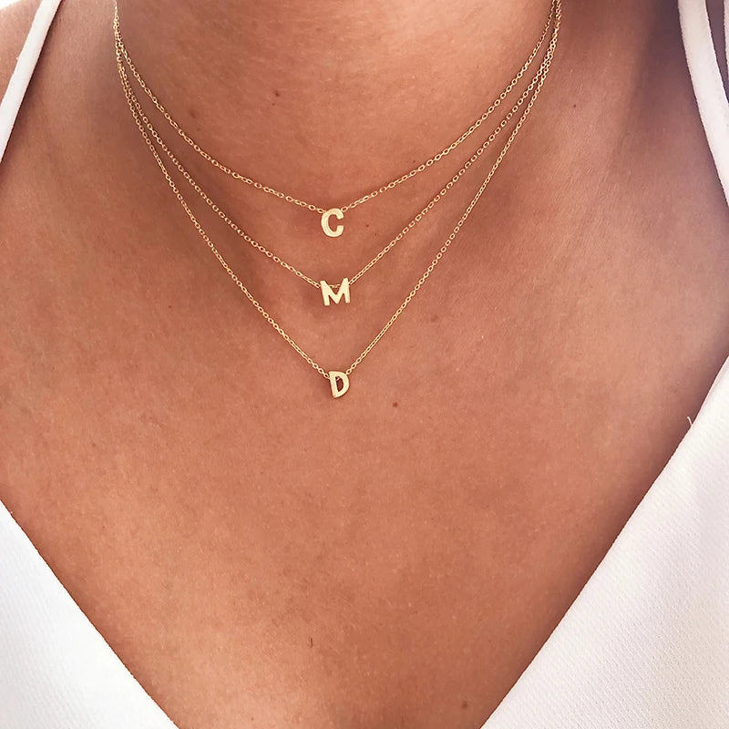 Sterling Silver Initial Letter Necklace