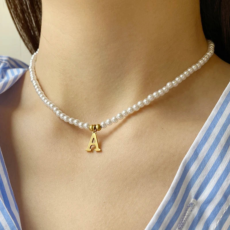 Initial Pearl Necklace