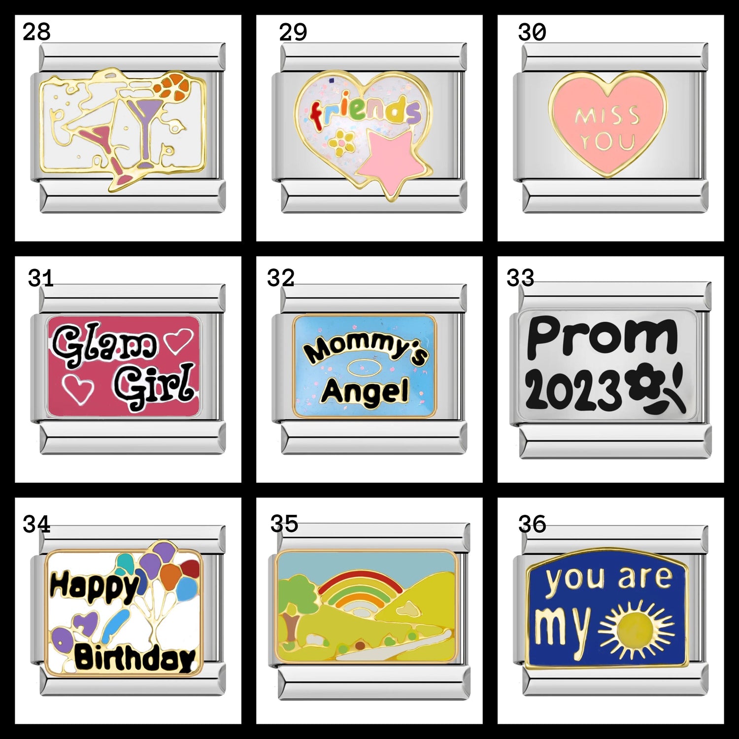 Italian Charms bracelet \ classic 9mm charms size \ Custom bracelet \ charm links \ gift for her \ Surprise Italian Bracelet Bracelet Charms