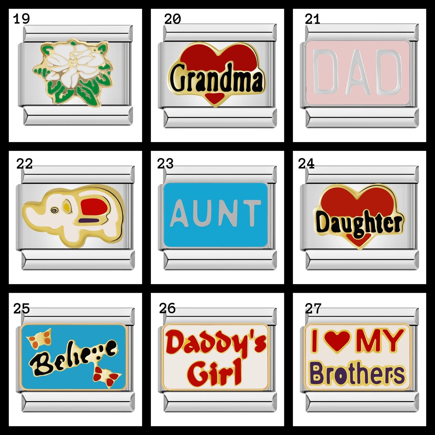 Italian Charms bracelet \ classic 9mm charms size \ Custom bracelet \ charm links \ gift for her \ Surprise Italian Bracelet Bracelet Charms