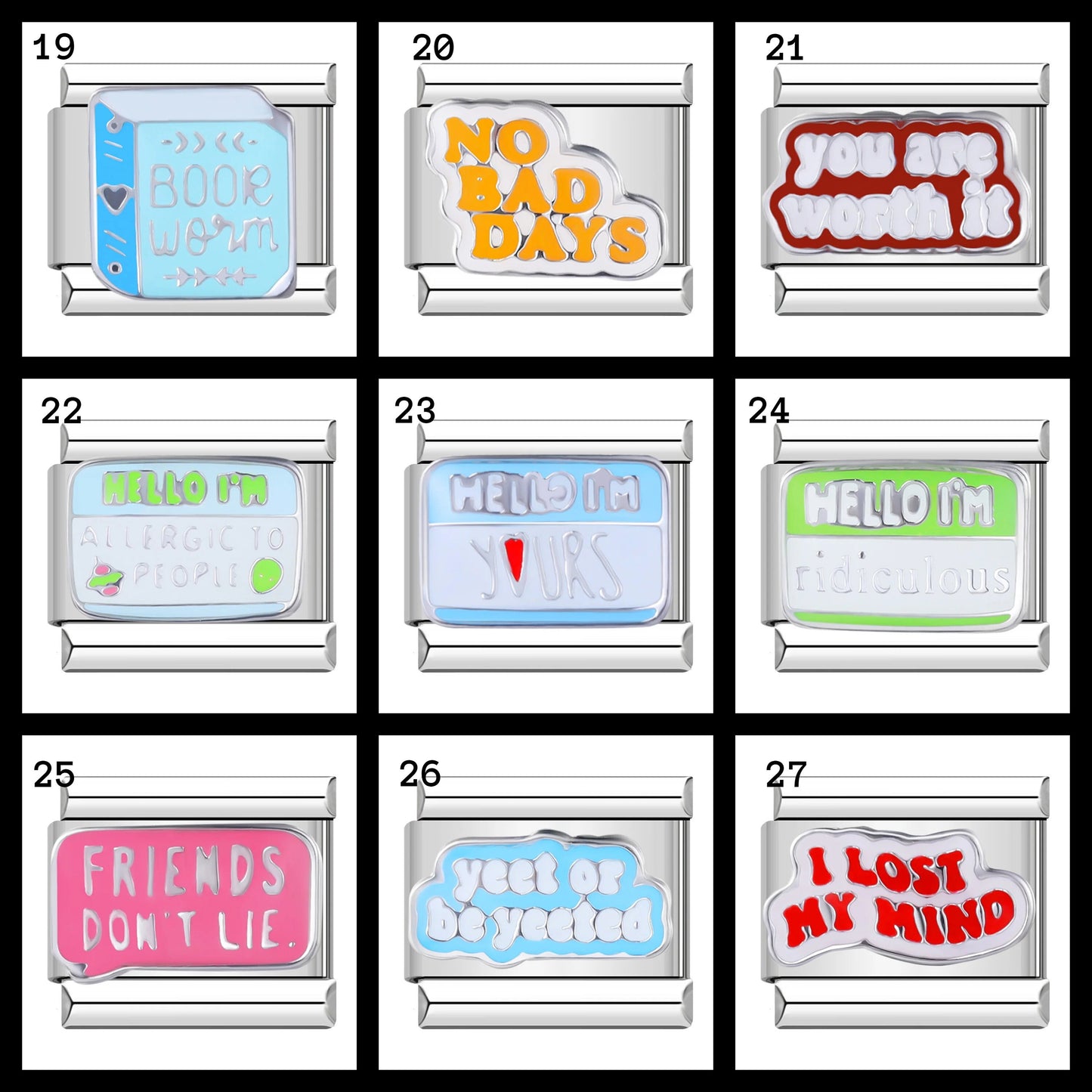 Italian Charms bracelet \ classic 9mm charms size \ Custom bracelet \ charm links \ gift for her \ Surprise Italian Bracelet Bracelet Charms