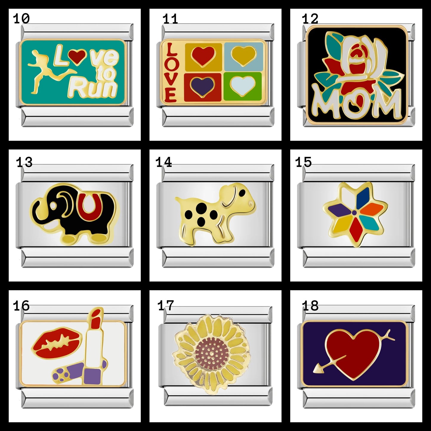 Italian Charms bracelet \ classic 9mm charms size \ Custom bracelet \ charm links \ gift for her \ Surprise Italian Bracelet Bracelet Charms