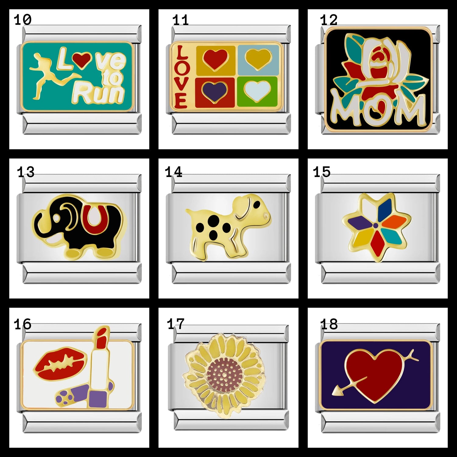 Italian Charms bracelet \ classic 9mm charms size \ Custom bracelet \ charm links \ gift for her \ Surprise Italian Bracelet Bracelet Charms