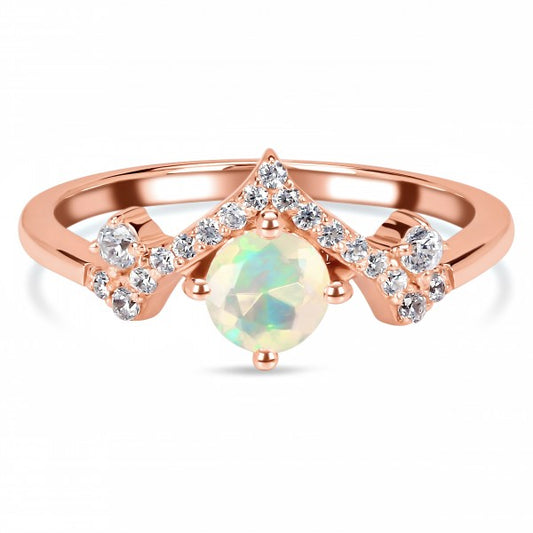 Circle Opal Ring in 925 Sterling Silver | Symbol of Love, Passion & Creativity