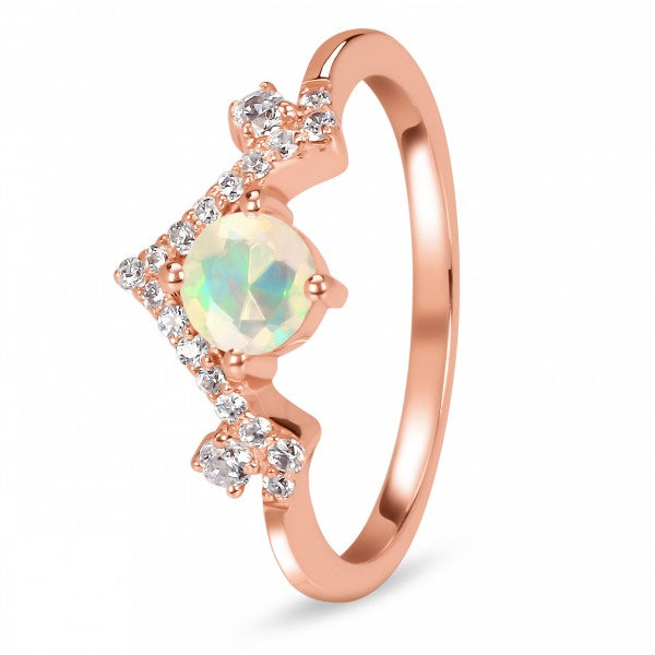 Circle Opal Ring in 925 Sterling Silver | Symbol of Love, Passion & Creativity