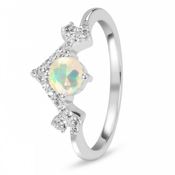 Circle Opal Ring in 925 Sterling Silver | Symbol of Love, Passion & Creativity