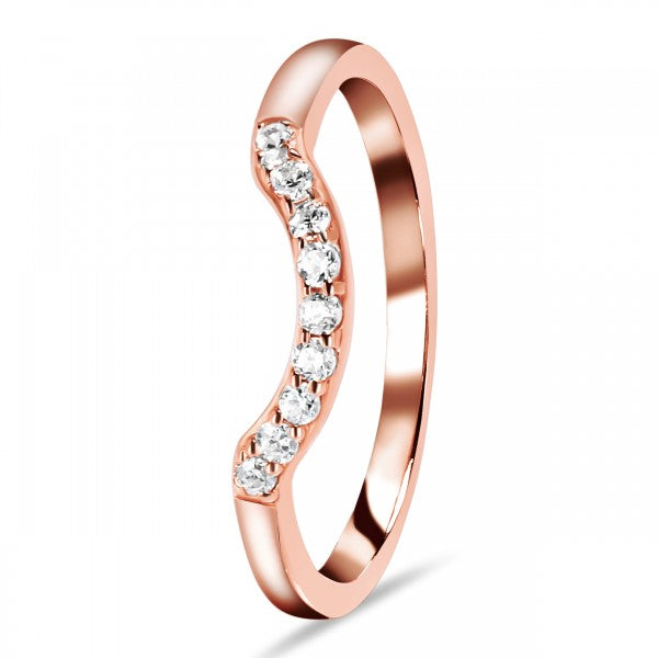 Elegant Oval White Topaz Stackable Ring in 925 Sterling Silver