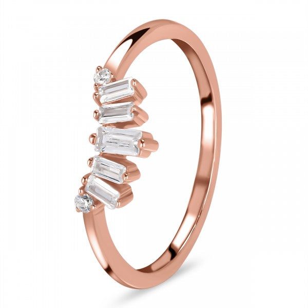 Elegant White Topaz Crown Stackable Ring