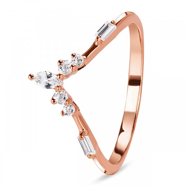 Marquise Cut White Topaz Stackable Ring | Elegant Gemstone Ring Symbolizing Hope, Love, and Awareness