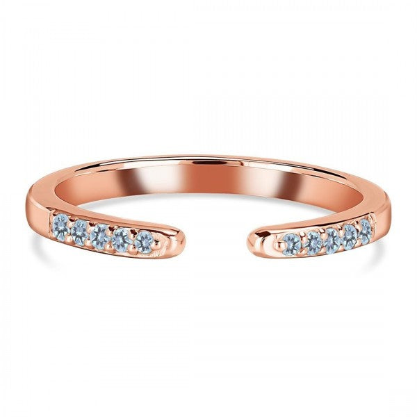 Blue Topaz Open Stackable Ring - 925 Sterling Silver | Symbol of Hope, Love, & Individuality