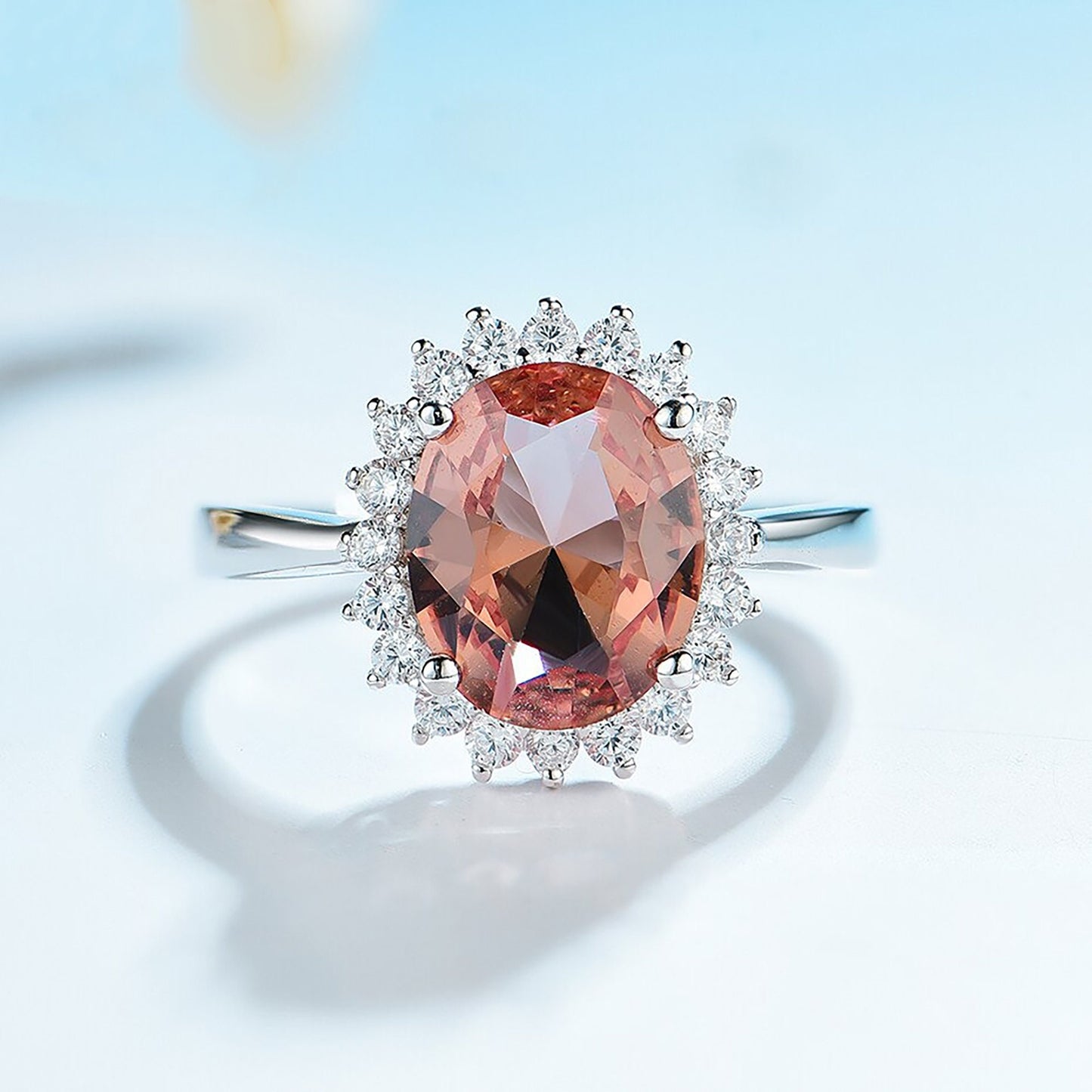 Diaspore Gemstone Ring, Solid 925 Sterling Silver, Created Oval cut Stone