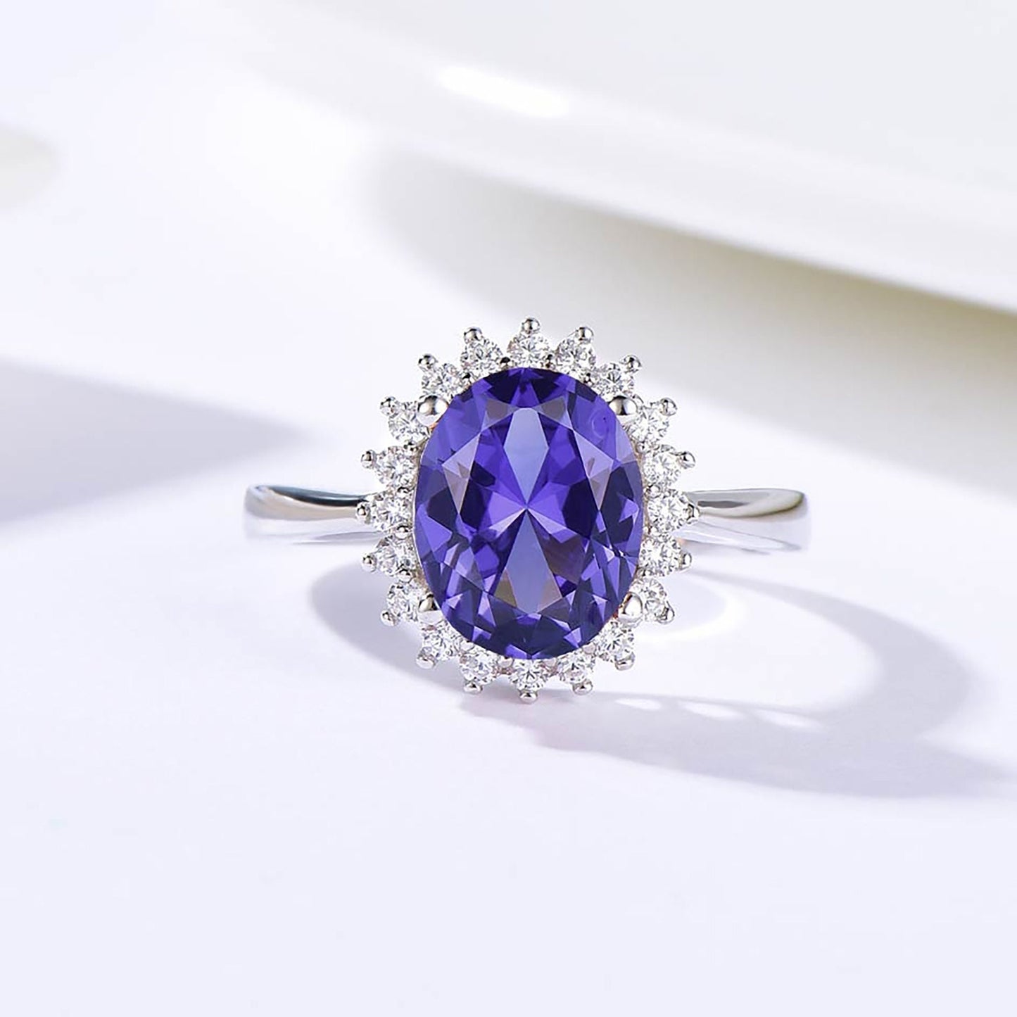 Diaspore Gemstone Ring, Solid 925 Sterling Silver, Created Oval cut Stone