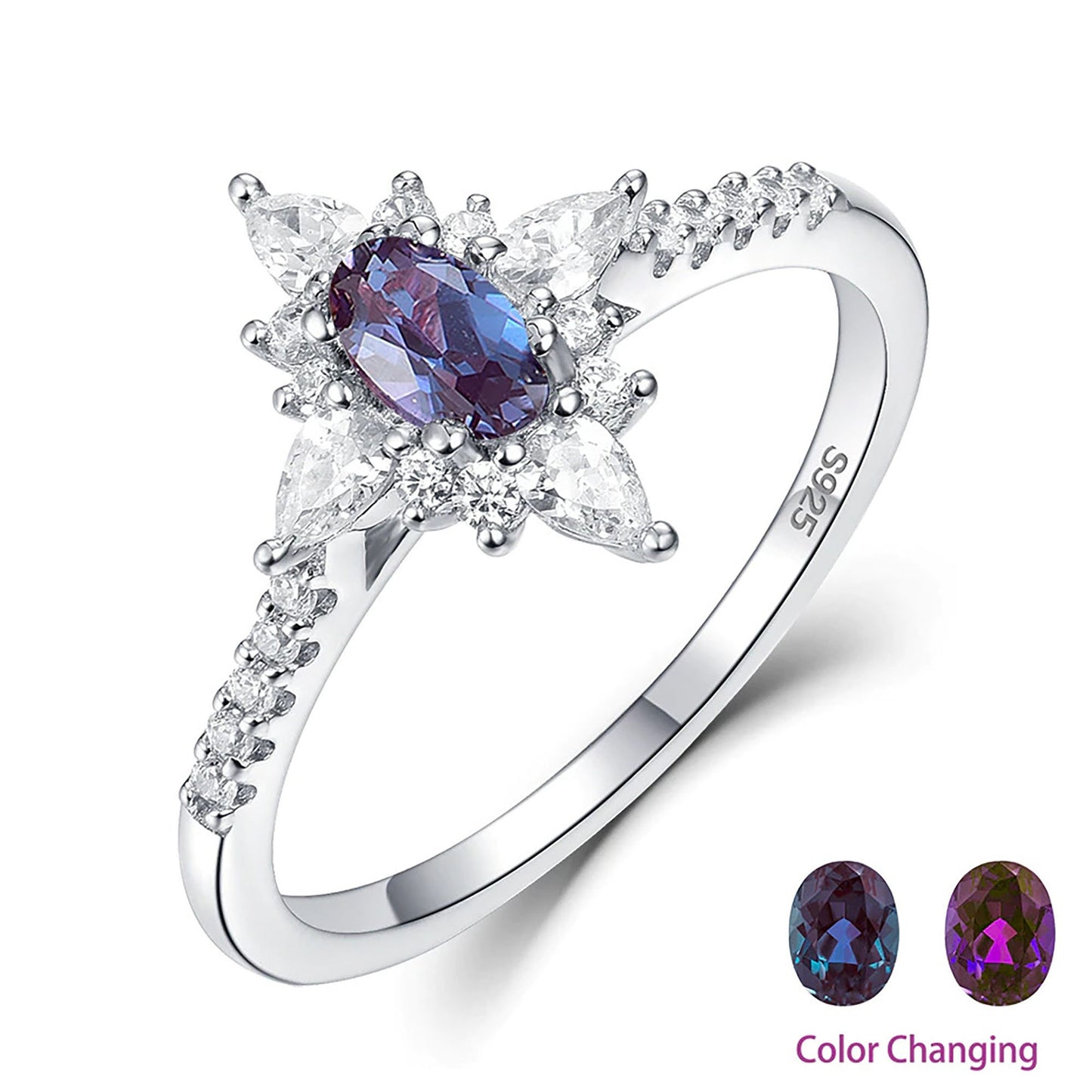 Rose Gold Alexandrite Ring \ Alexandrite Gemstone Ring \ Solid Silver Alexandrite Ring \ 925 Sterling Silver \ Engagement Ring