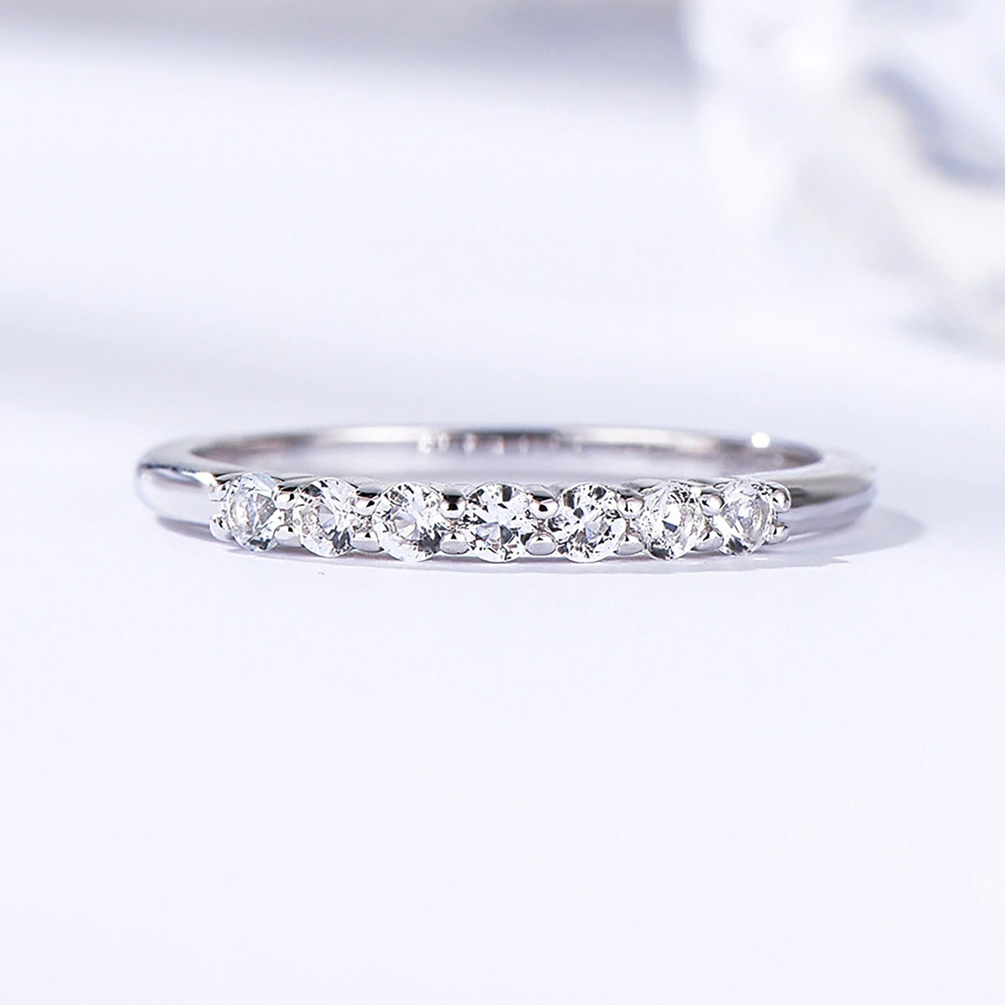 White Topaz Ring \Topaz Moissanite Gemstone Ring \ Solid Silver Topaz Ring \ 925 Sterling Silver \ Engagement Ring