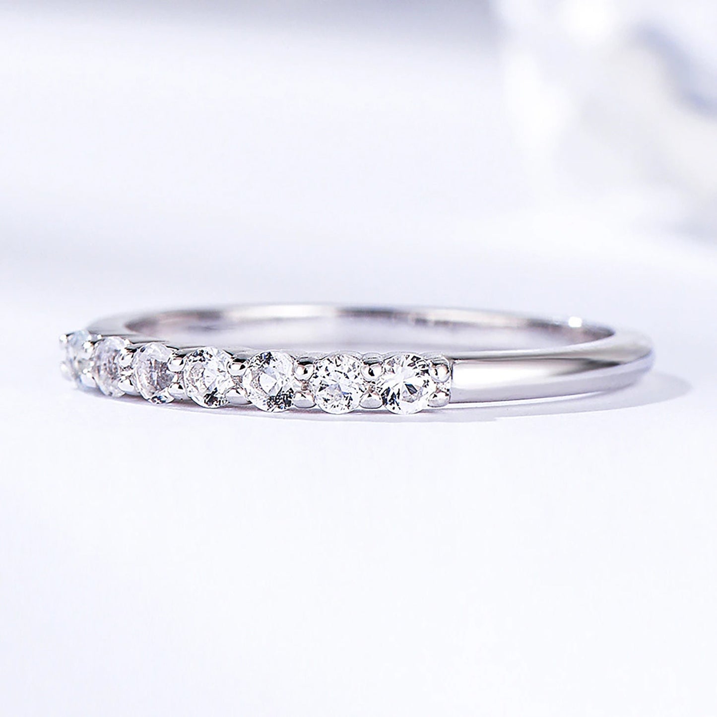 White Topaz Ring \Topaz Moissanite Gemstone Ring \ Solid Silver Topaz Ring \ 925 Sterling Silver \ Engagement Ring