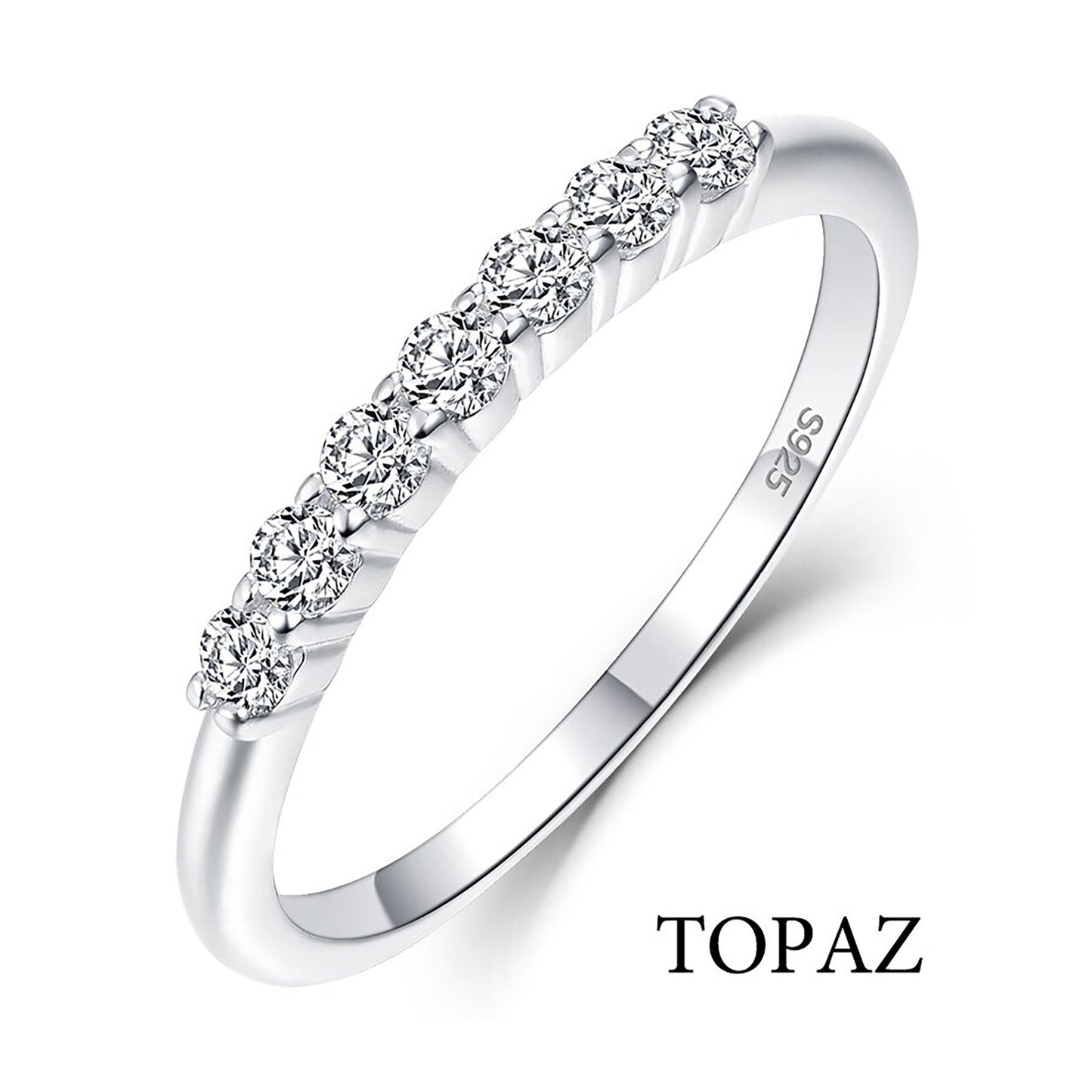 White Topaz Ring \Topaz Moissanite Gemstone Ring \ Solid Silver Topaz Ring \ 925 Sterling Silver \ Engagement Ring