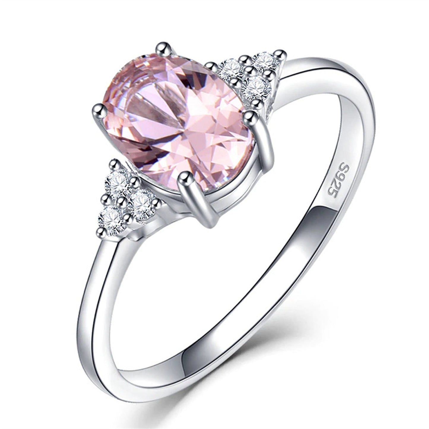 Oval Emerald Ring, Solid 925 Silver Gemstone Ring