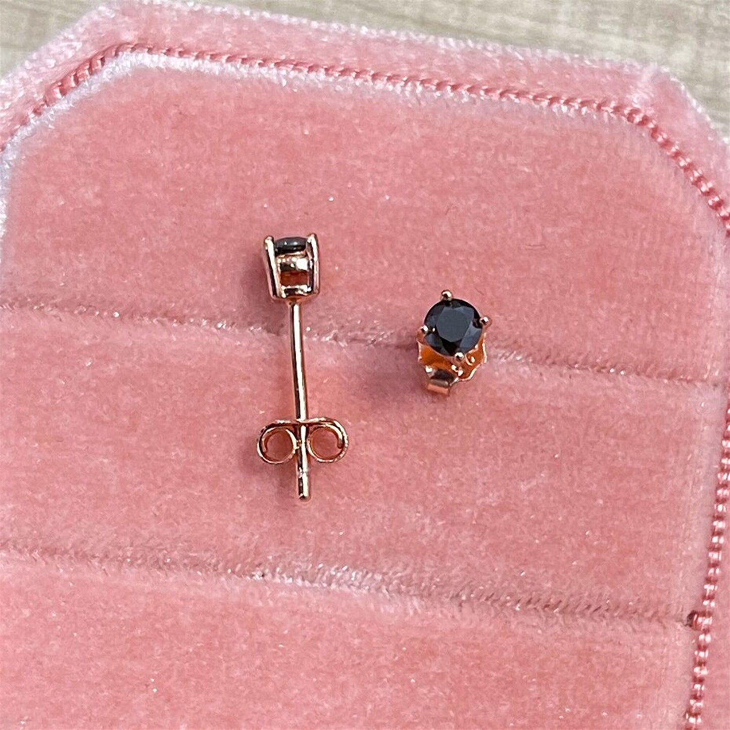 Moissanite Stud Earrings, Solid 925 Sterling Silver with 585 Gold Plating, Dainty Stud Earrings for Women