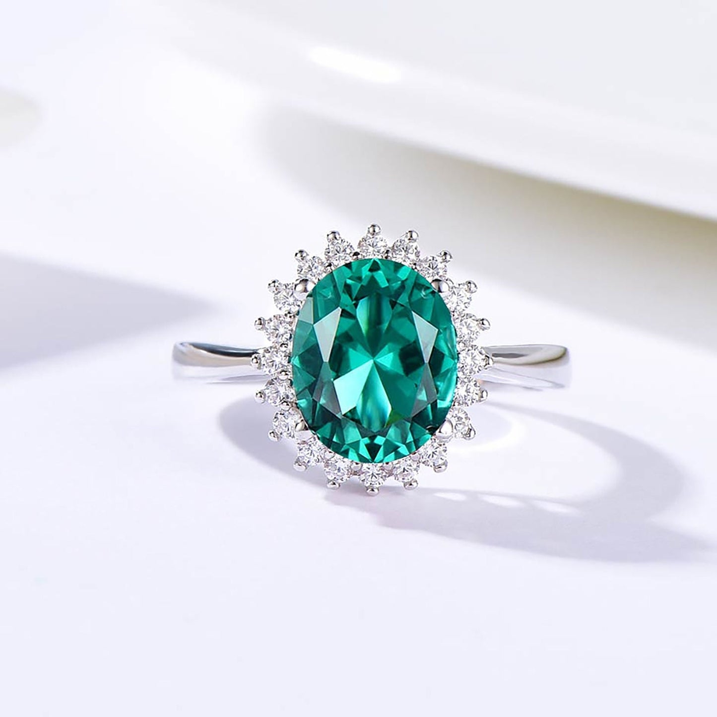Diaspore Gemstone Ring, Solid 925 Sterling Silver, Created Oval cut Stone