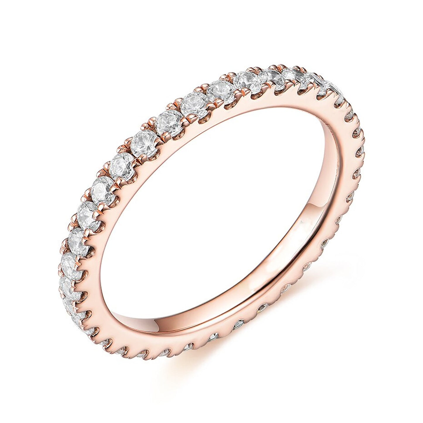 Solid 925 Silver Zircon Gemstone Band Ring