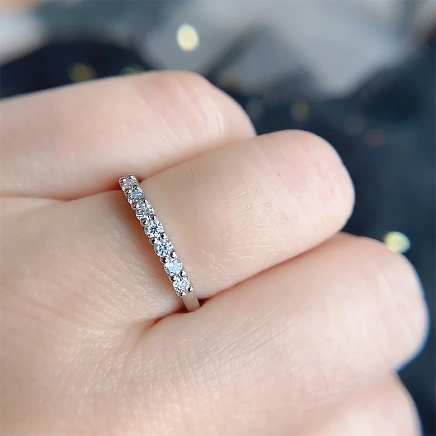 White Topaz Ring \Topaz Moissanite Gemstone Ring \ Solid Silver Topaz Ring \ 925 Sterling Silver \ Engagement Ring