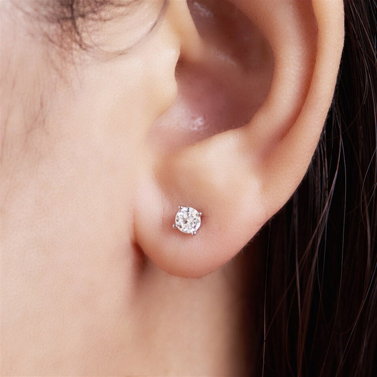2.4CT Natural Moissanite Stud Earrings, Solid 925 Sterling Silver Earrings