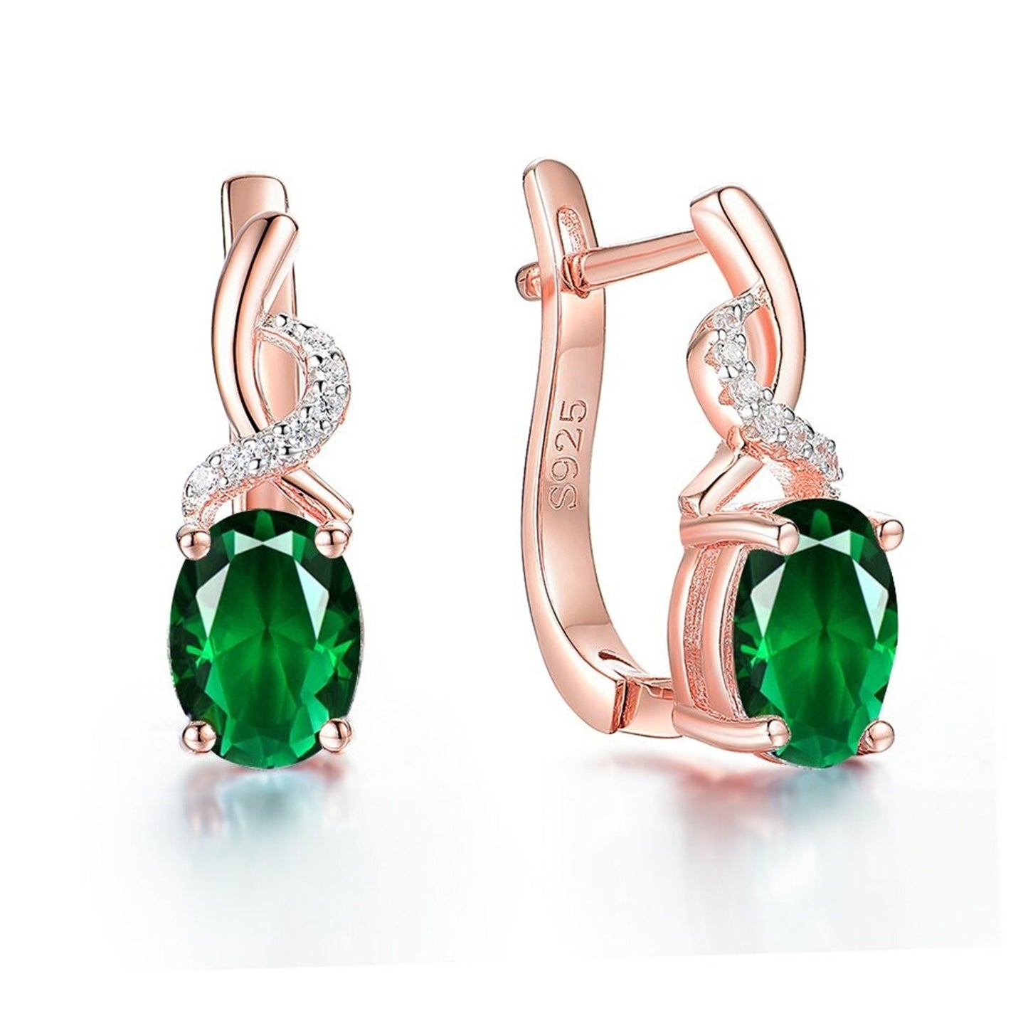 Topaz Gemstone Earrings, Topaz Earrings, Solid 925 Sterling Silver, Rose Gold Plated Earrings
