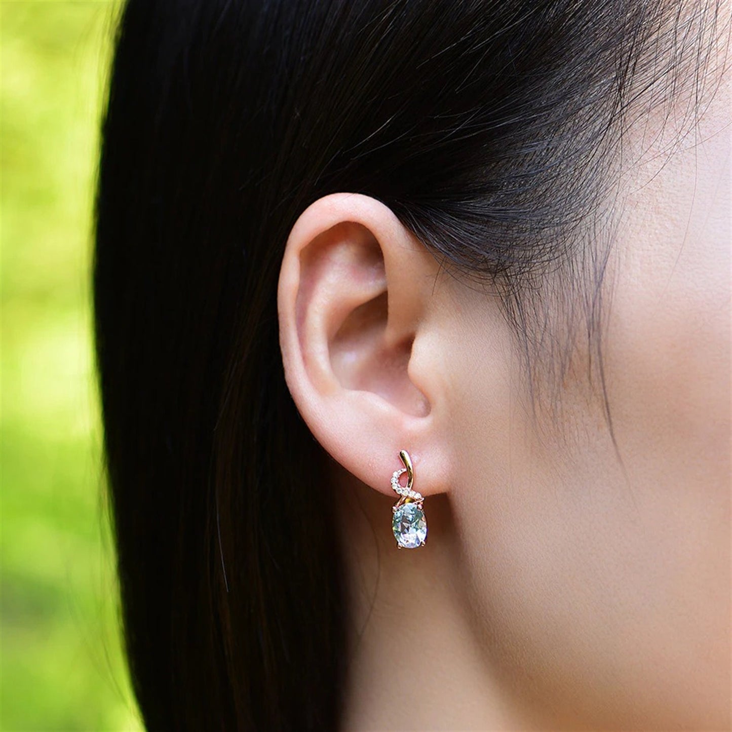 Topaz Gemstone Earrings, Topaz Earrings, Solid 925 Sterling Silver, Rose Gold Plated Earrings