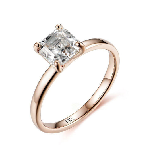 1.5CT Radiant Moissanite Wedding Ring | 14k 10k or Silver Solitaire Engagement Ring | Promise Ring