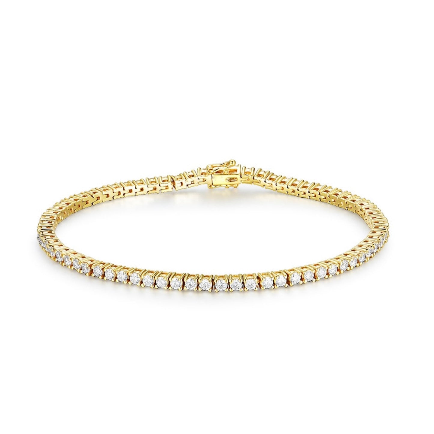 Tennis Bracelet \ Moissanite Tennis Bracelet \ Gold Tennis Bracelet \ Dainty Tennis Bracelet \ Cut Diamond Tennis Bracelet 6,7 inch Bracelet