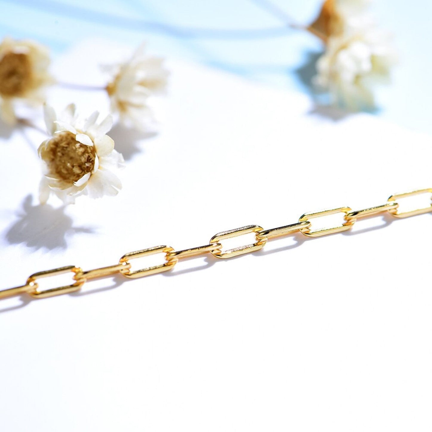 Gold Paperclip Bracelet Chain \ 18k Gold Filled Bracelet \ Gold Filled Paperclip Bracelet \ Gold Link Bracelet \ Bridesmaid Bracelet