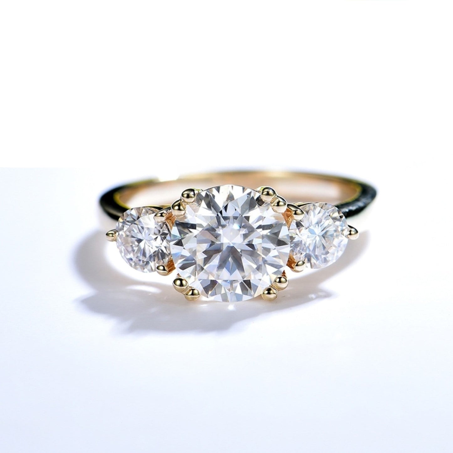 Moissanite Ring \ Round Cut Gold Ring \ Brilliant Cut Gold Ring \ Sterling Silver Ring \ Engagement Ring \ Diamond Ring \ Anniversary gift