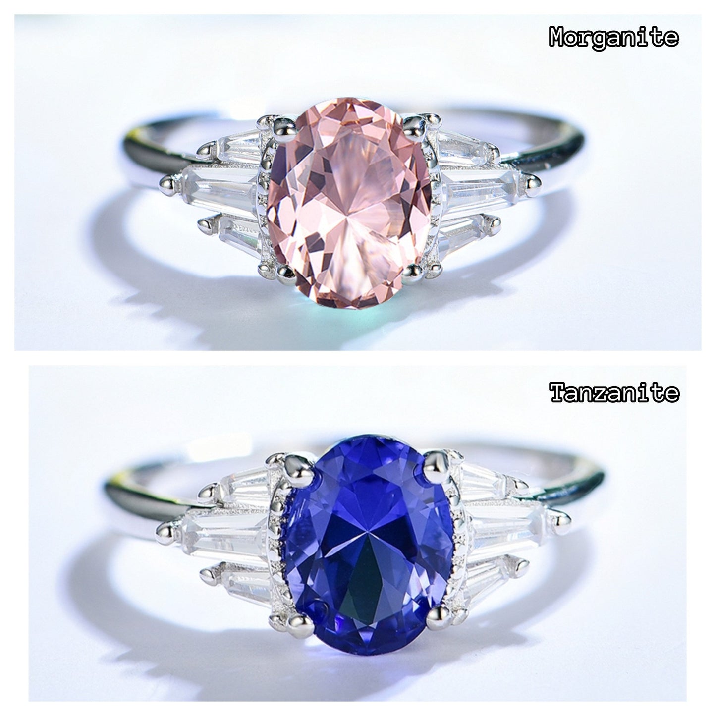 1.5 ct Oval Cut Solitaire Engagement Ring \ Stacking ring \ Silver ring \ Sterling Silver Promise Ring \ Promise Ring \ Topaz Ruby Emerald