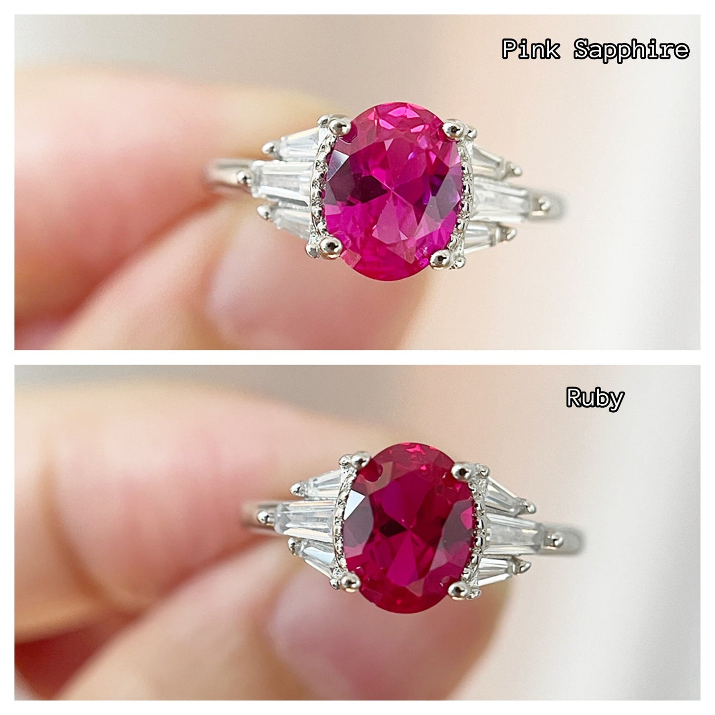 1.5 ct Oval Cut Solitaire Engagement Ring \ Stacking ring \ Silver ring \ Sterling Silver Promise Ring \ Promise Ring \ Topaz Ruby Emerald
