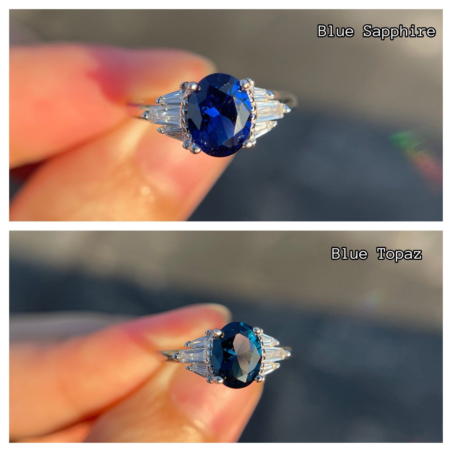 1.5 ct Oval Cut Solitaire Engagement Ring \ Stacking ring \ Silver ring \ Sterling Silver Promise Ring \ Promise Ring \ Topaz Ruby Emerald