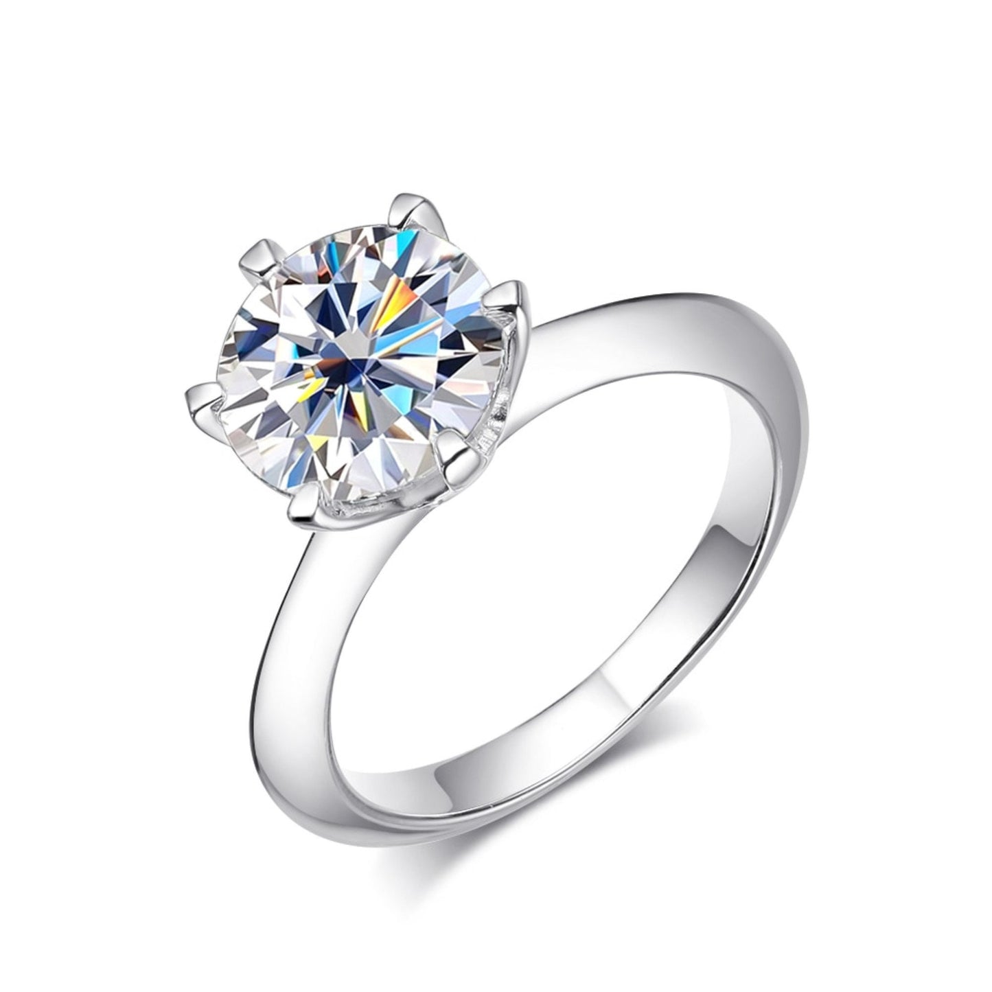 1-5 ct Moissanite Ring \ 925 Sterling Silver 6 Prong Engagement Ring \ Diamond Ring \ Solitaire Wedding Ring \ Proposal Ring For Her