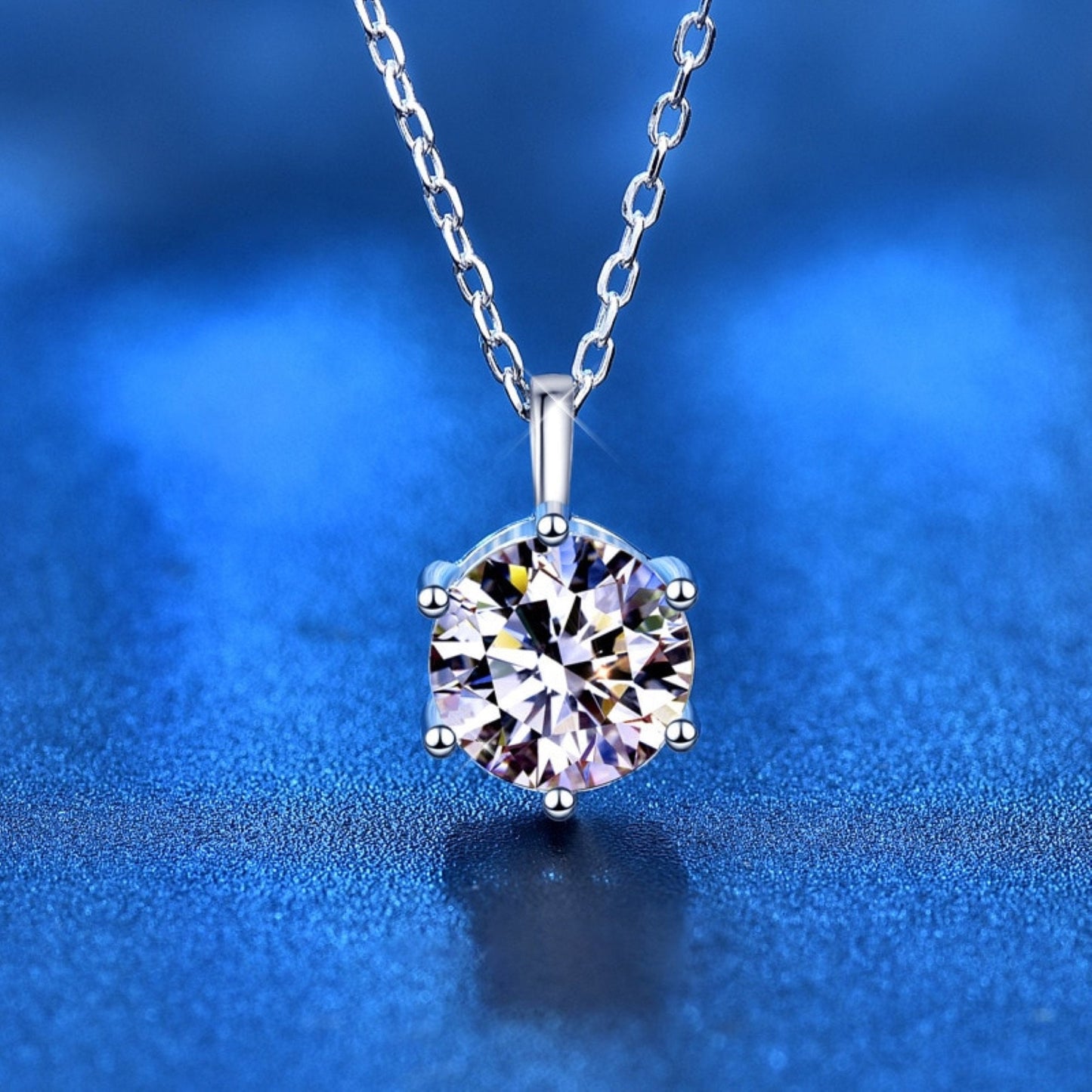 2.0ct Solitaire Moissanite Necklace Soild 925 silver Necklace \ Moissanite Pendant \ Moissanite Chain Necklace Single Diamond Nekclace