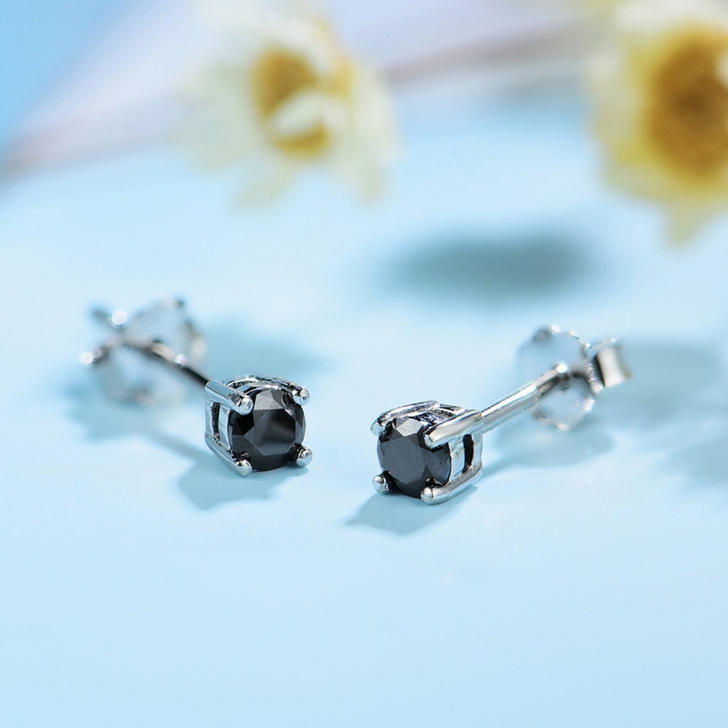 Moissanite Stud Earrings, Solid 925 Sterling Silver with Rhodium Plating, Dainty Stud Earrings for Women