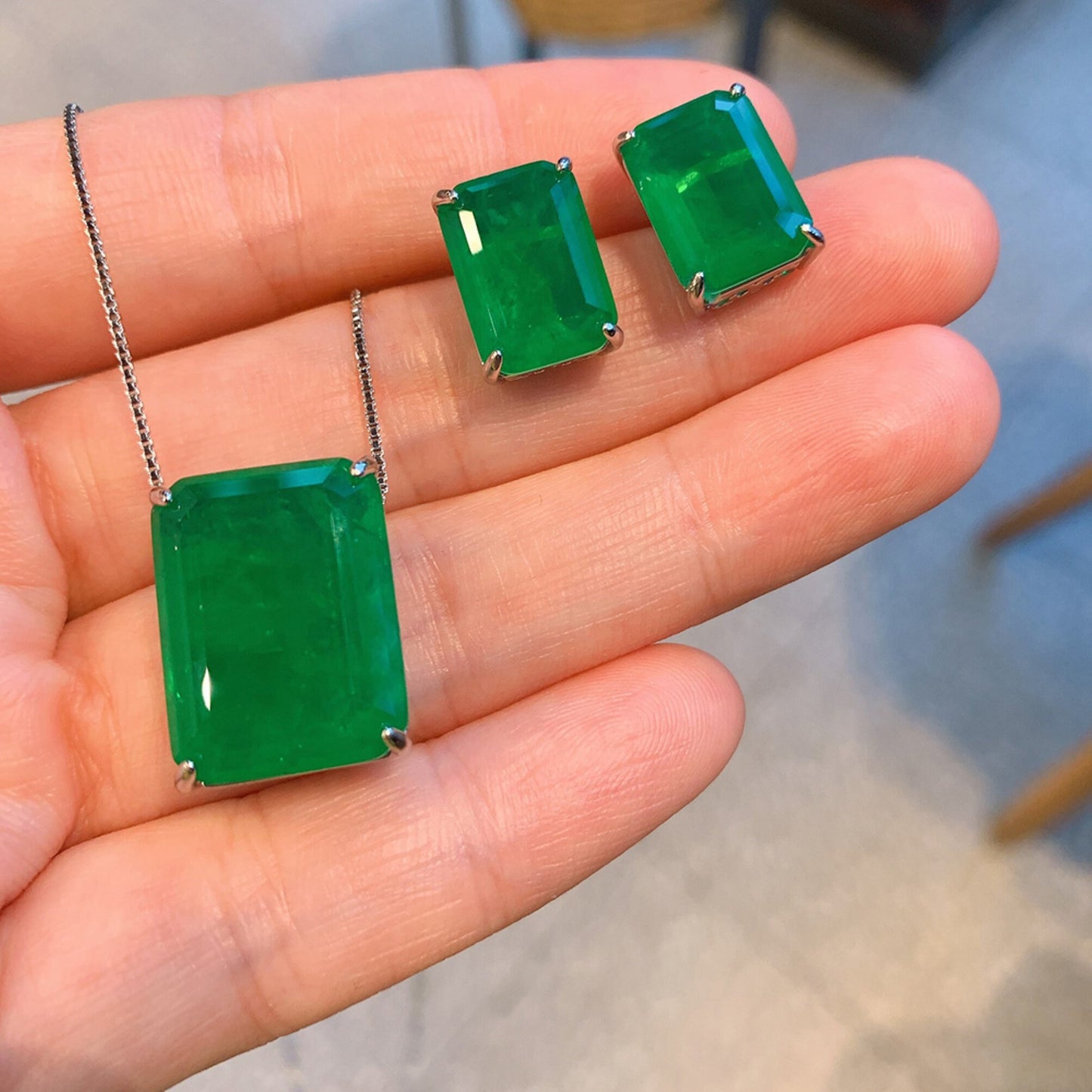 Paraiba Tourmaline Necklace and Earrings Set \ Wedding Jewelry Set \ Bridal Jewelry \ Tourmaline Jewelry Blue Green Tournaline Stud Earrings