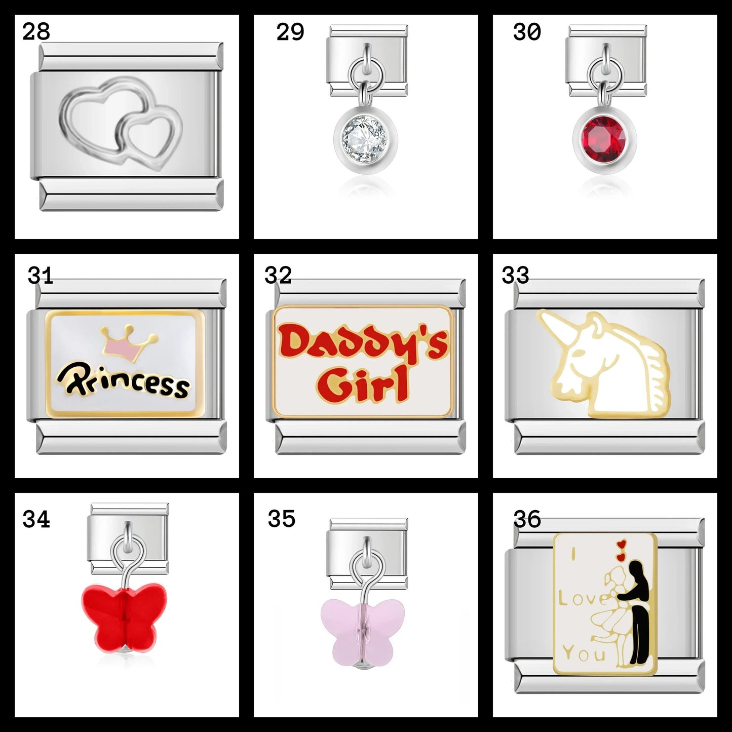 Italian Charms bracelet \ classic 9mm charms size \ Custom bracelet \ charm links \ gift for her \ Surprise Italian Bracelet Bracelet Charms