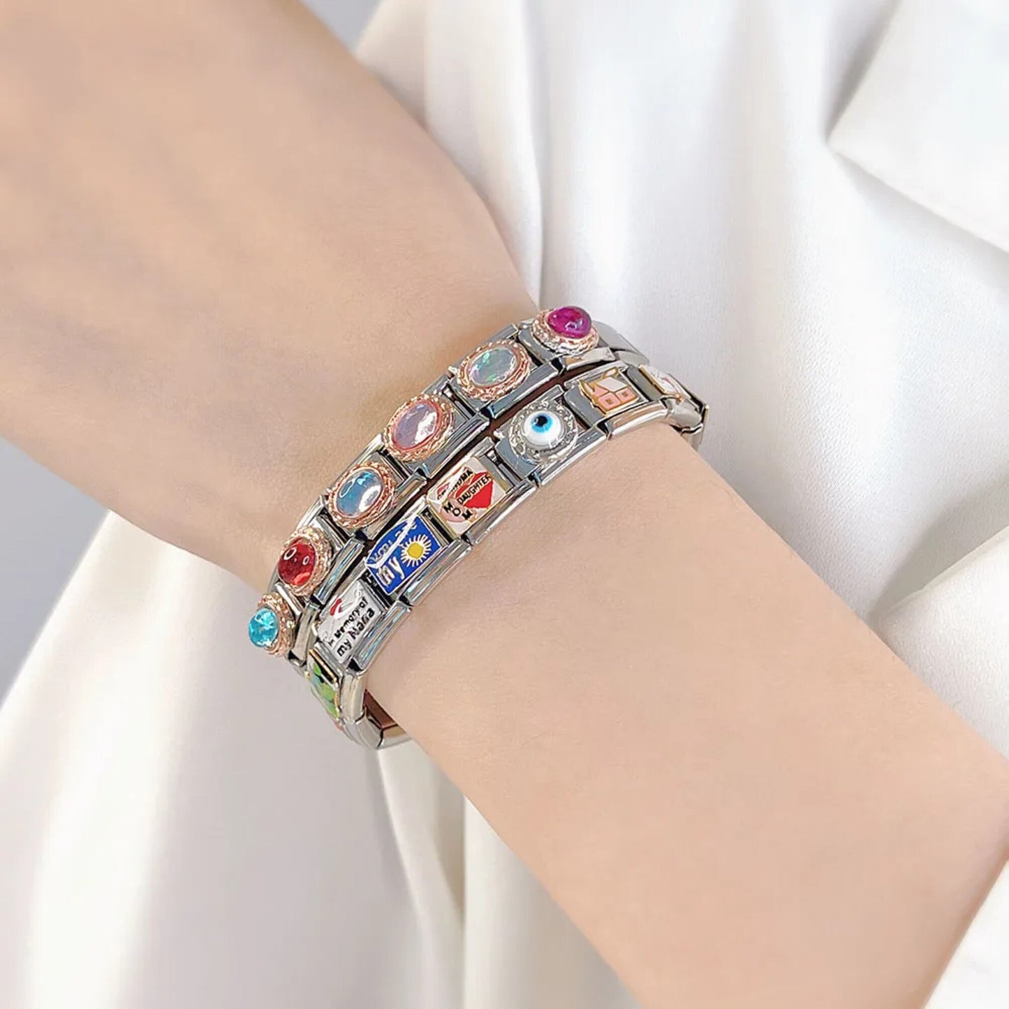 Italian Charms bracelet \ classic 9mm charms size \ Custom bracelet \ charm links \ gift for her \ Surprise Italian Bracelet Bracelet Charms