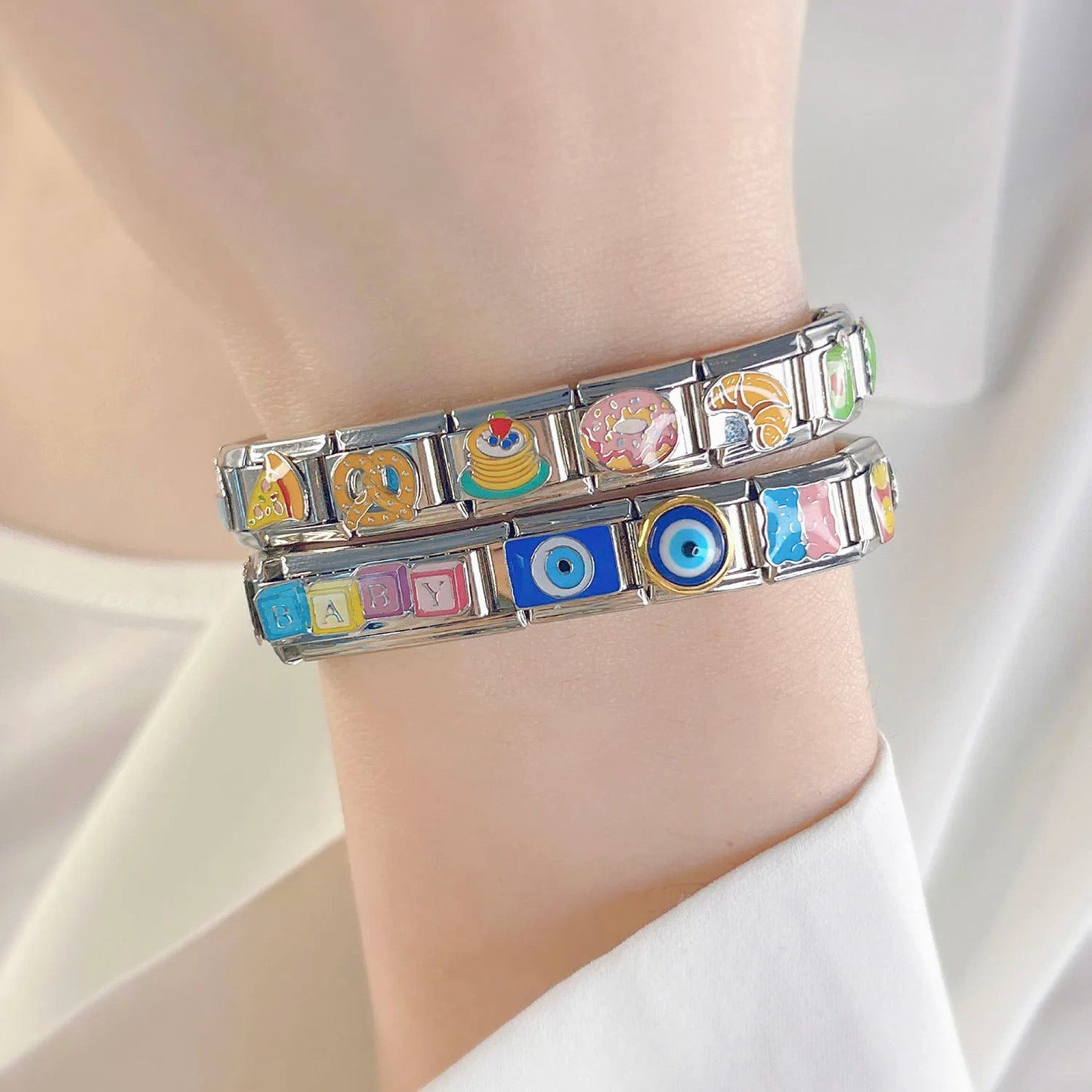 Italian Charms bracelet \ classic 9mm charms size \ Custom bracelet \ charm links \ gift for her \ Surprise Italian Bracelet Bracelet Charms