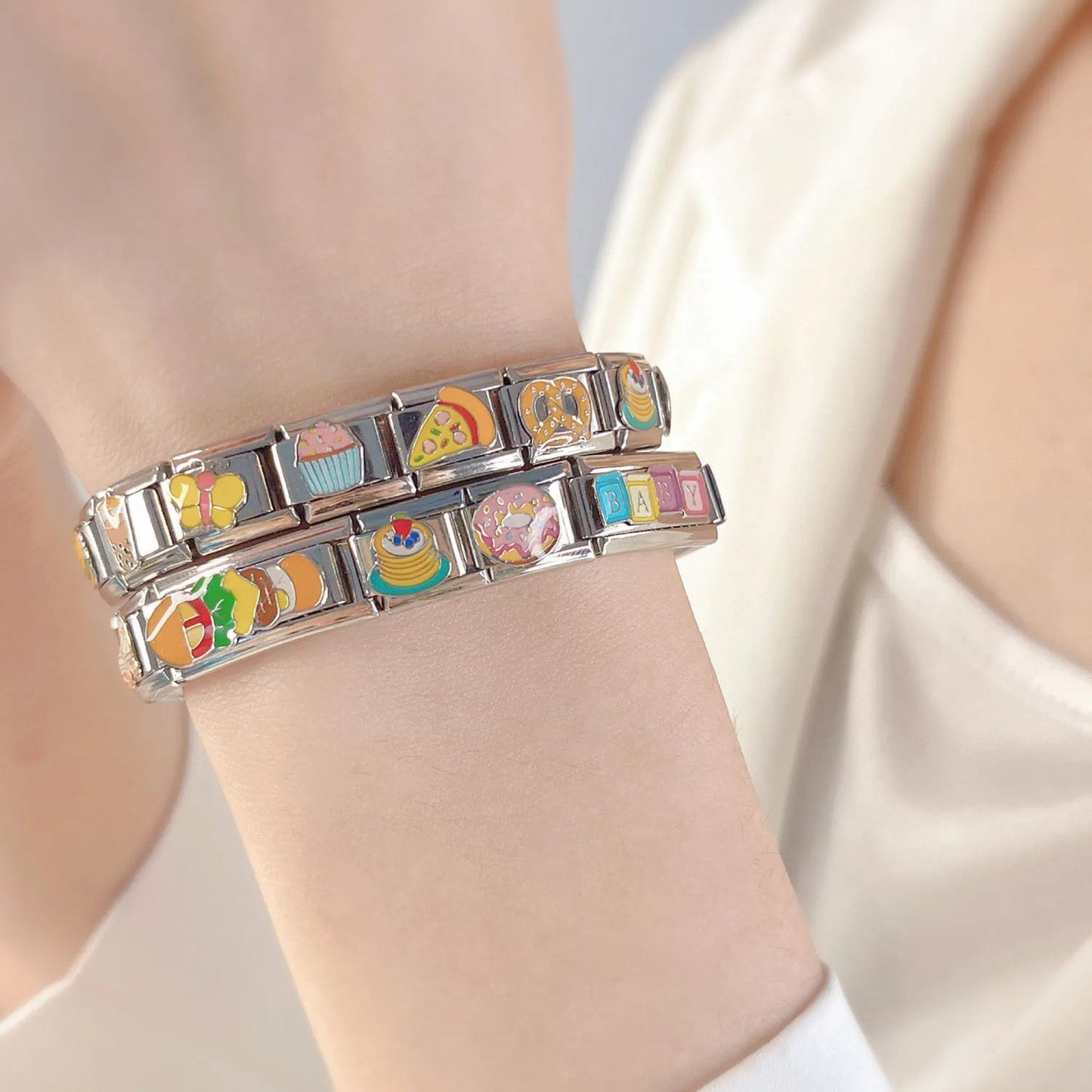 Italian Charms bracelet \ classic 9mm charms size \ Custom bracelet \ charm links \ gift for her \ Surprise Italian Bracelet Bracelet Charms